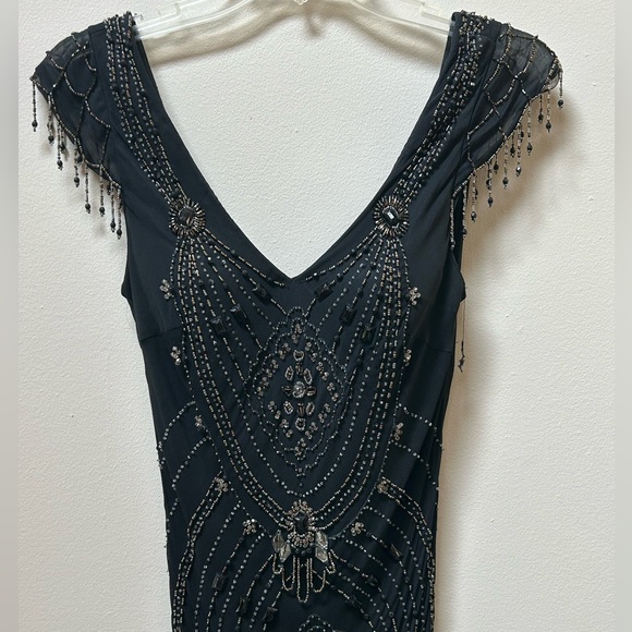 💶SOLD💶Vintage silk Sue Wong Nocturne beaded dress - Picture 3 of 10